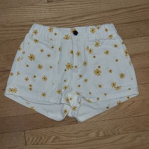Yellow Flower Jean Cargo Shorts